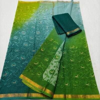 Pure Kota Cotton Chikankari Sarees (4)