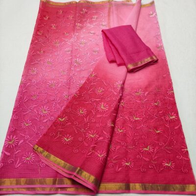 Pure Kota Cotton Chikankari Sarees (5)
