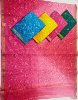 Pure Kota Cotton Chikankari Sarees (6)