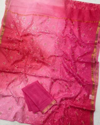 Pure Kota Cotton Chikankari Sarees (7)