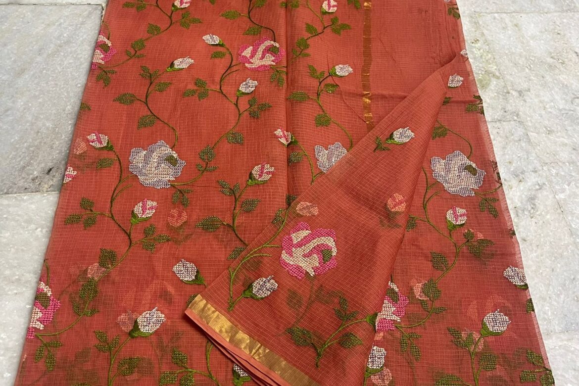 Pure Kota Cotton Sarees With Embroidary Work (1)