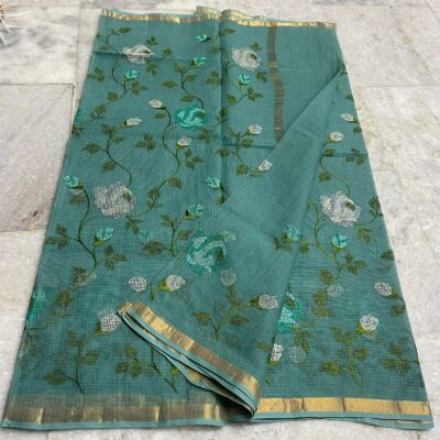 Pure Kota Cotton Sarees With Embroidary Work (6)