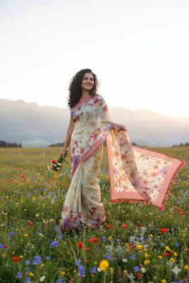 Pure Linen By Linen Digital Printed Sarees (10)