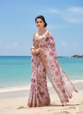 Pure Linen By Linen Digital Printed Sarees (26)