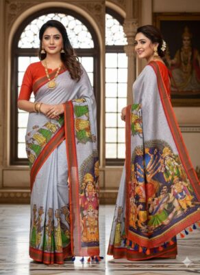 Pure Linen By Linen Digital Printed Sarees (29)