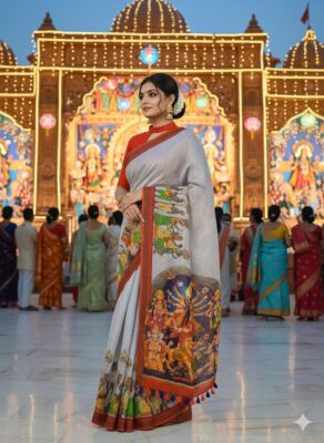 Pure Linen By Linen Digital Printed Sarees (30)