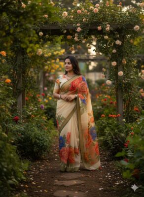 Pure Linen By Linen Digital Printed Sarees (36)