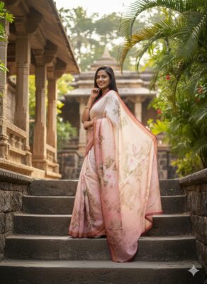 Pure Linen By Linen Digital Printed Sarees (8)