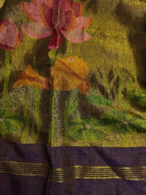 Pure Linen By Linen Paithani Sarees With Blouse (1)