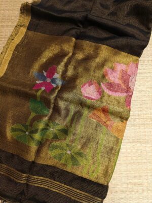Pure Linen By Linen Paithani Sarees With Blouse (12)