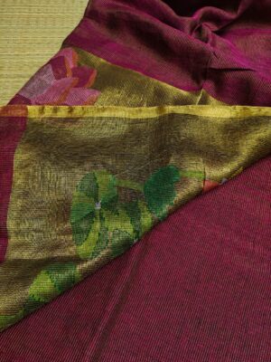 Pure Linen By Linen Paithani Sarees With Blouse (13)