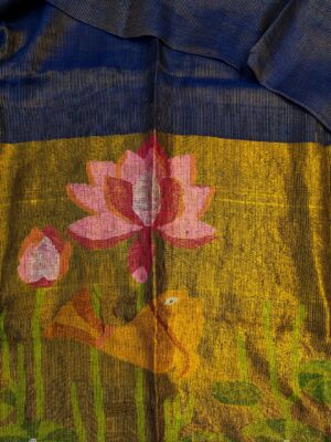 Pure Linen By Linen Paithani Sarees With Blouse (14)