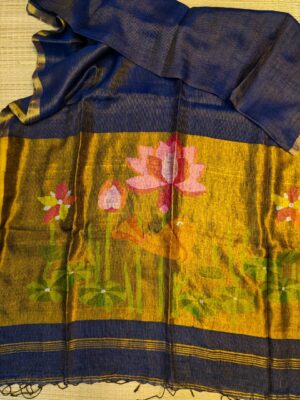 Pure Linen By Linen Paithani Sarees With Blouse (16)