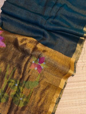 Pure Linen By Linen Paithani Sarees With Blouse (17)