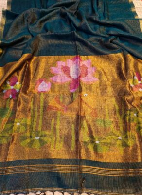 Pure Linen By Linen Paithani Sarees With Blouse (21)