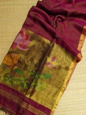 Pure Linen By Linen Paithani Sarees With Blouse (3)