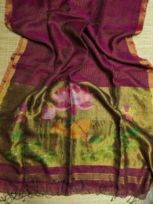 Pure Linen By Linen Paithani Sarees With Blouse (8)