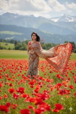 Pure Linen Sarees With Blouse (18)