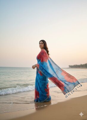 Pure Linen Sarees With Blouse (2)