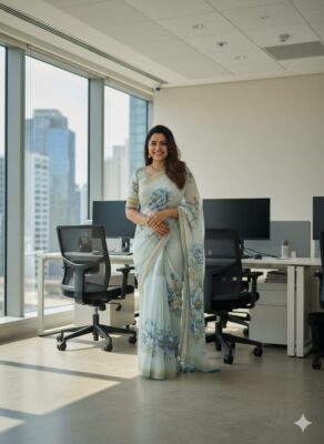 Pure Linen Sarees With Blouse (23)