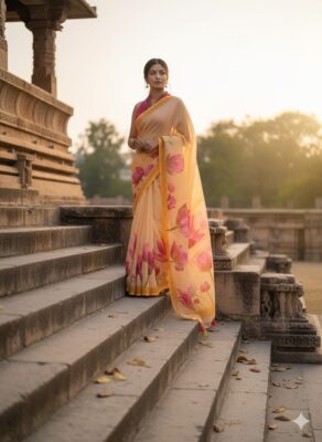 Pure Linen Sarees With Blouse (3)