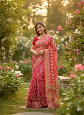 Pure Linen Sarees With Blouse (39)