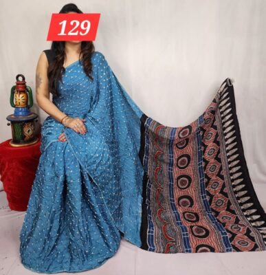 Pure Modal Silk Ajrakh Sarees (1)
