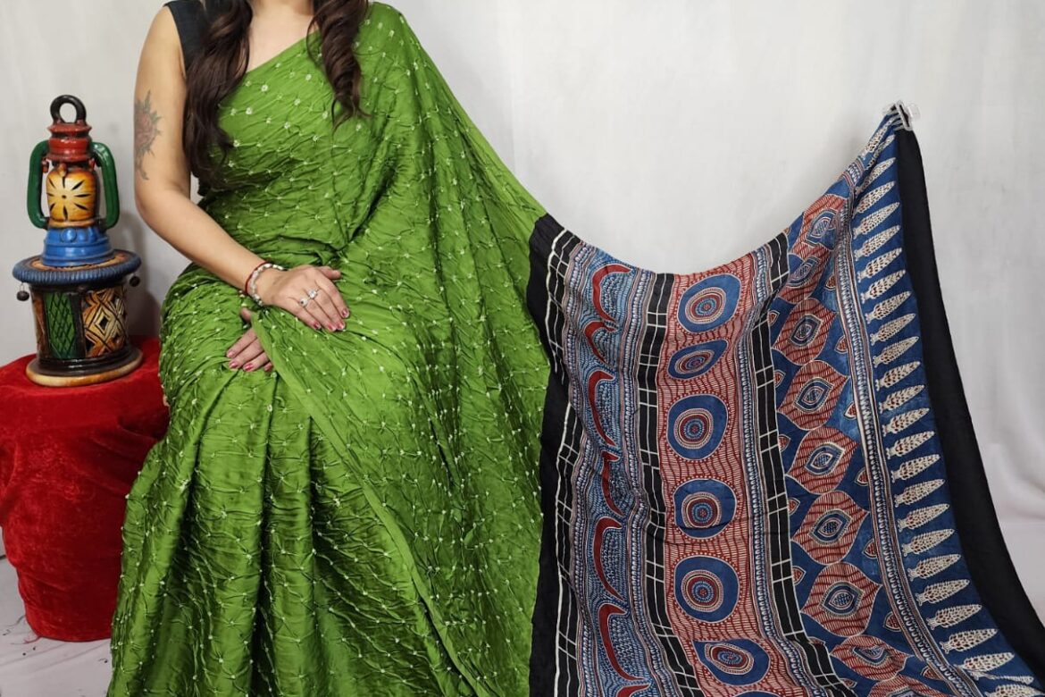 Pure Modal Silk Ajrakh Sarees (5)