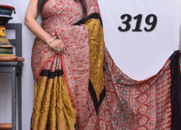 Pure Modal Silk Ajrakh With Bandini Sarees (1)