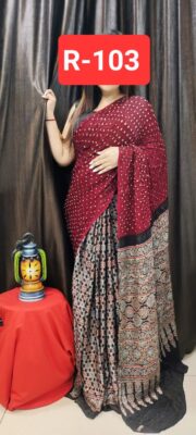 Pure Modal Silk Ajrakh With Bandini Sarees (19)