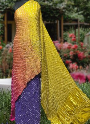 Pure Rai Bandej Modal Silk Sarees With Blouse (1)
