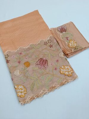 Pure Tissue Organza Silk Scalloped Sarees (1)