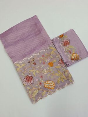 Pure Tissue Organza Silk Scalloped Sarees (17)