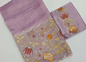 Pure Tissue Organza Silk Scalloped Sarees (17)