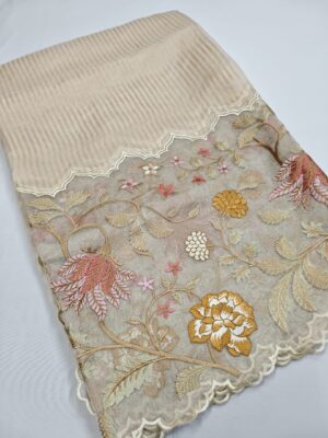 Pure Tissue Organza Silk Scalloped Sarees (21)