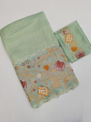Pure Tissue Organza Silk Scalloped Sarees (27)