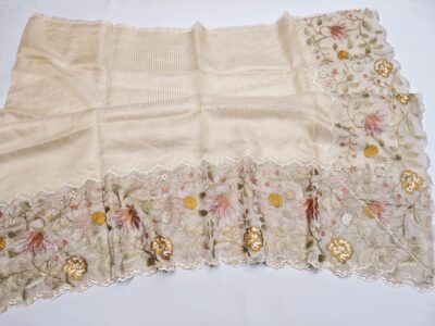 Pure Tissue Organza Silk Scalloped Sarees (30)