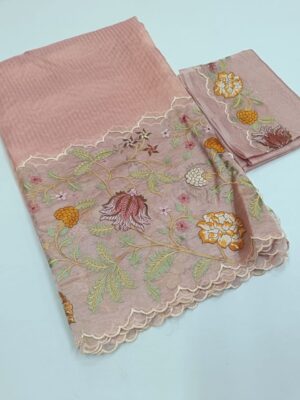Pure Tissue Organza Silk Scalloped Sarees (34)