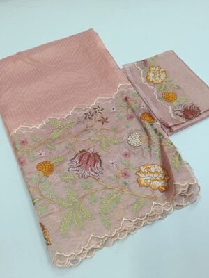 Pure Tissue Organza Silk Scalloped Sarees (4)