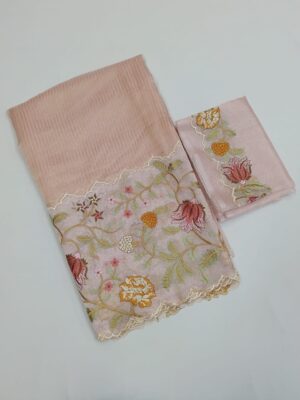 Pure Tissue Organza Silk Scalloped Sarees (8)
