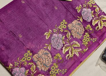 Pure Tussar Embroidary Work Sarees (24)