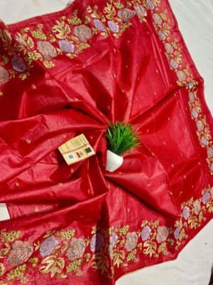 Pure Tussar Embroidary Work Sarees (39)