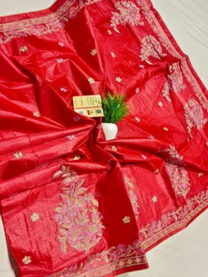 Pure Tussar Embroidary Work Sarees (41)