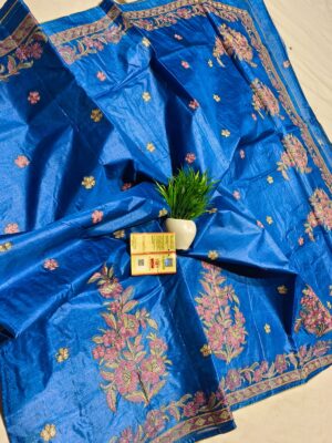 Pure Tussar Embroidary Work Sarees (42)