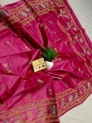 Pure Tussar Embroidary Work Sarees (43)