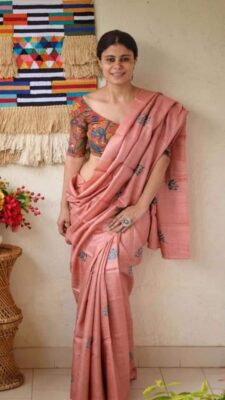 Pure Tussar Ghicha Embroidary Silk Sarees (13)
