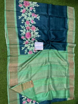 Pure Tussar Silk Sarees With Kantha Work (24)