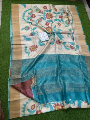 Pure Tussar Silk Sarees With Kantha Work (28)