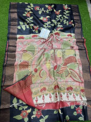 Pure Tussar Silk Sarees With Kantha Work (7)