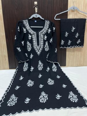 Soft Rayon Chikankari Dresses (13)